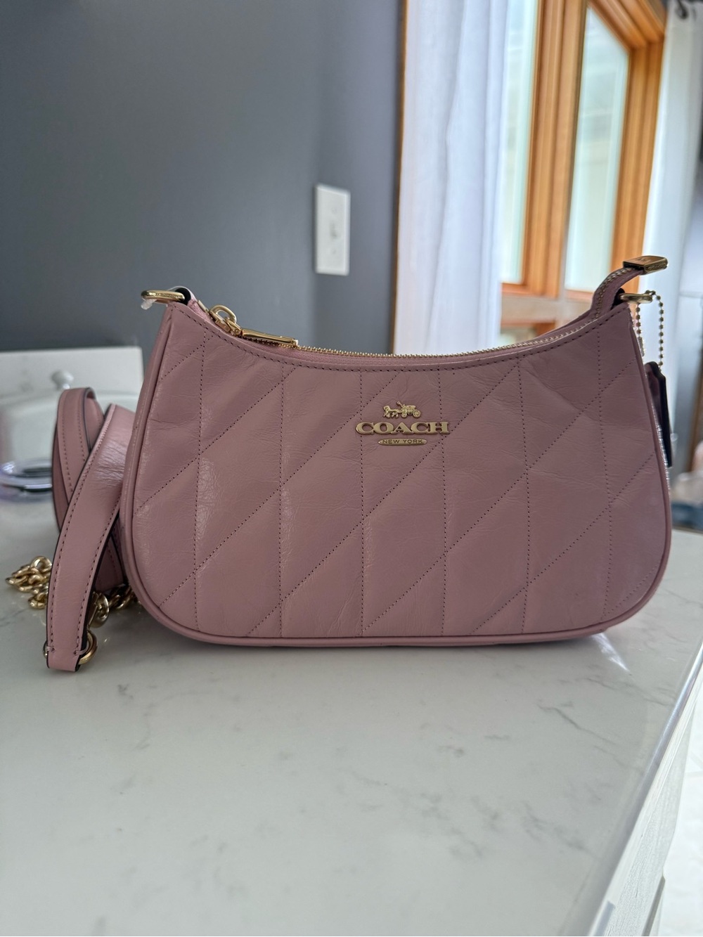 COACH Teri Pink Leather Shoulder Bag with Quilting!  NWT!  Sold out!